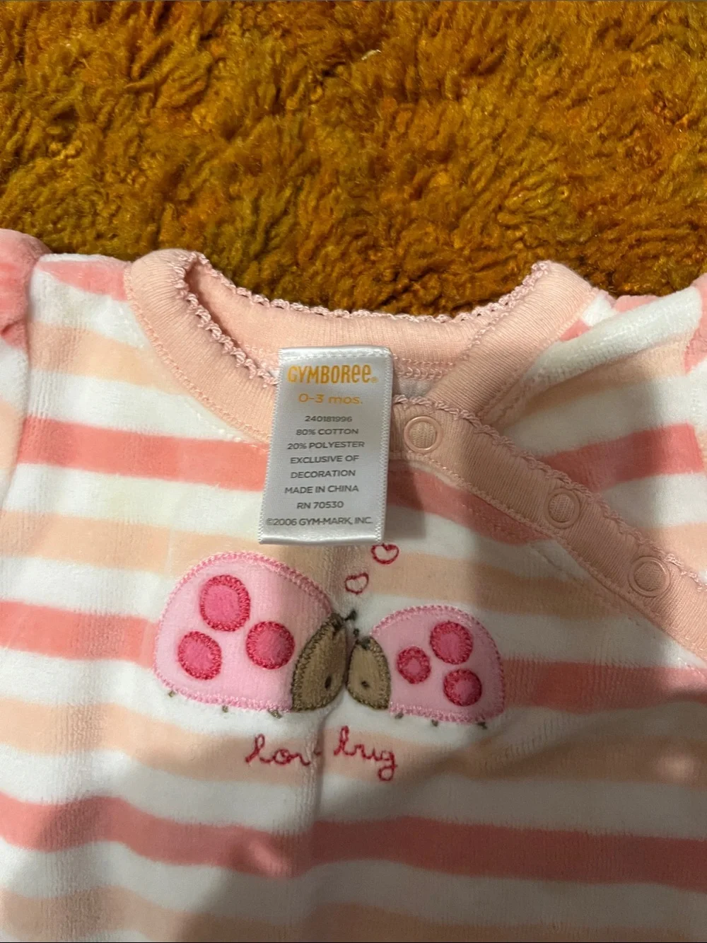 Baby Girls' Peach and white One-Piece Romper